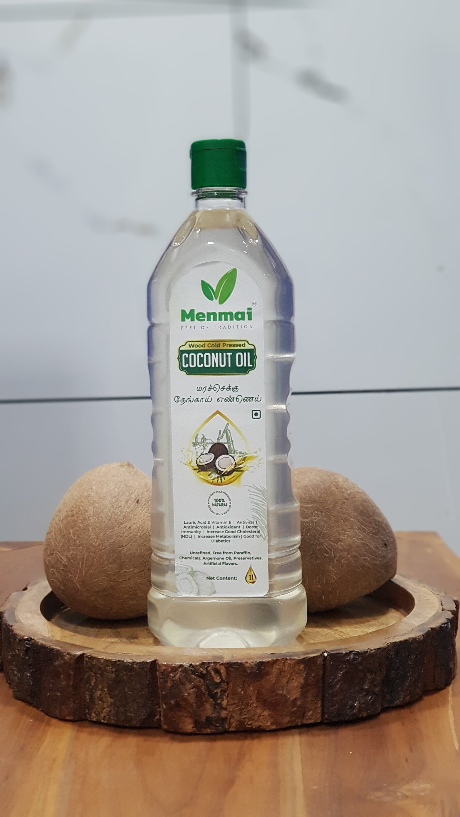 Stone Mill Cold Pressed Coconut Oil | Menmai Natural Products
